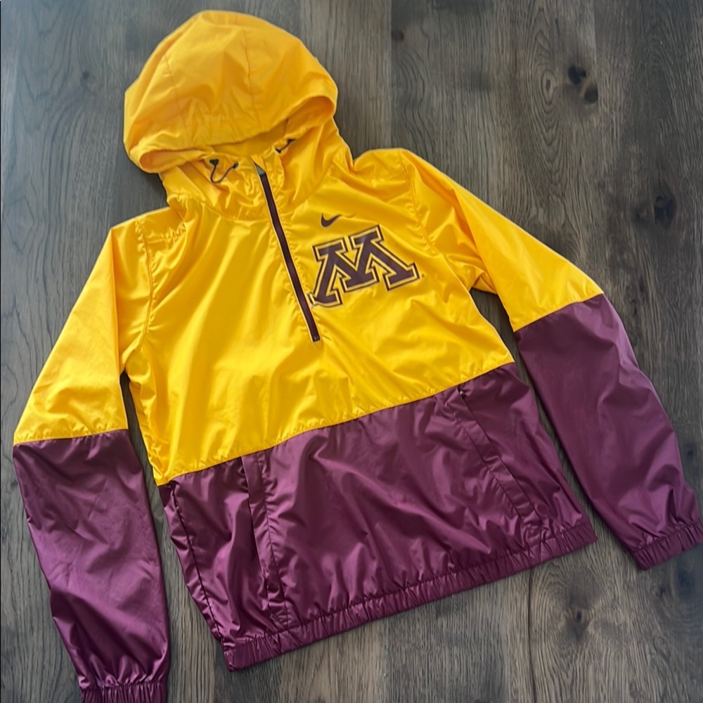Nike Women’s Hooded Maroon & Gold University of Minnesota Windbreaker Jacket XS